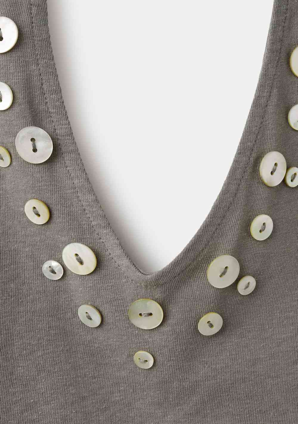 Top Halter Botones Decorativos Mango 6