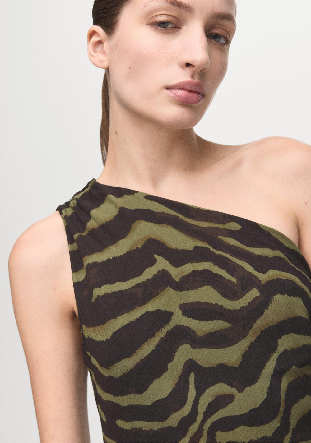 Vestido Asimétrico Estampado Mango 5