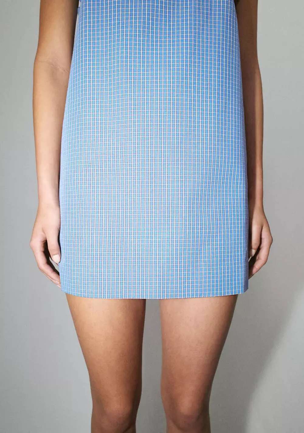 Vestido Corto Cuadros Detalle Volante Mango 4