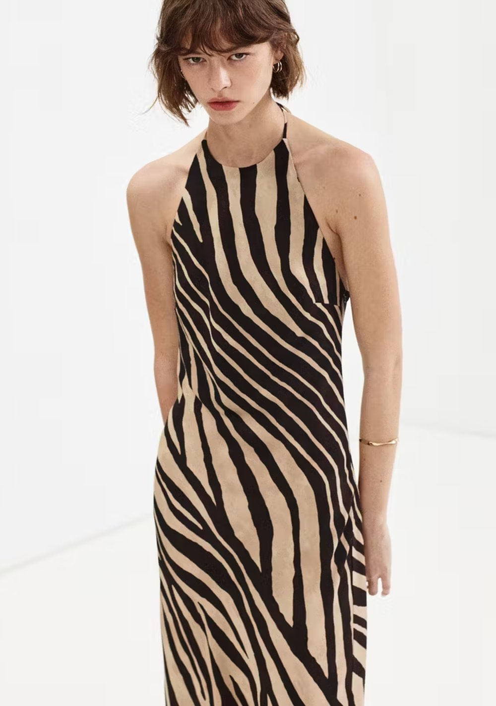 Vestido Halter Animal Print Mango 2