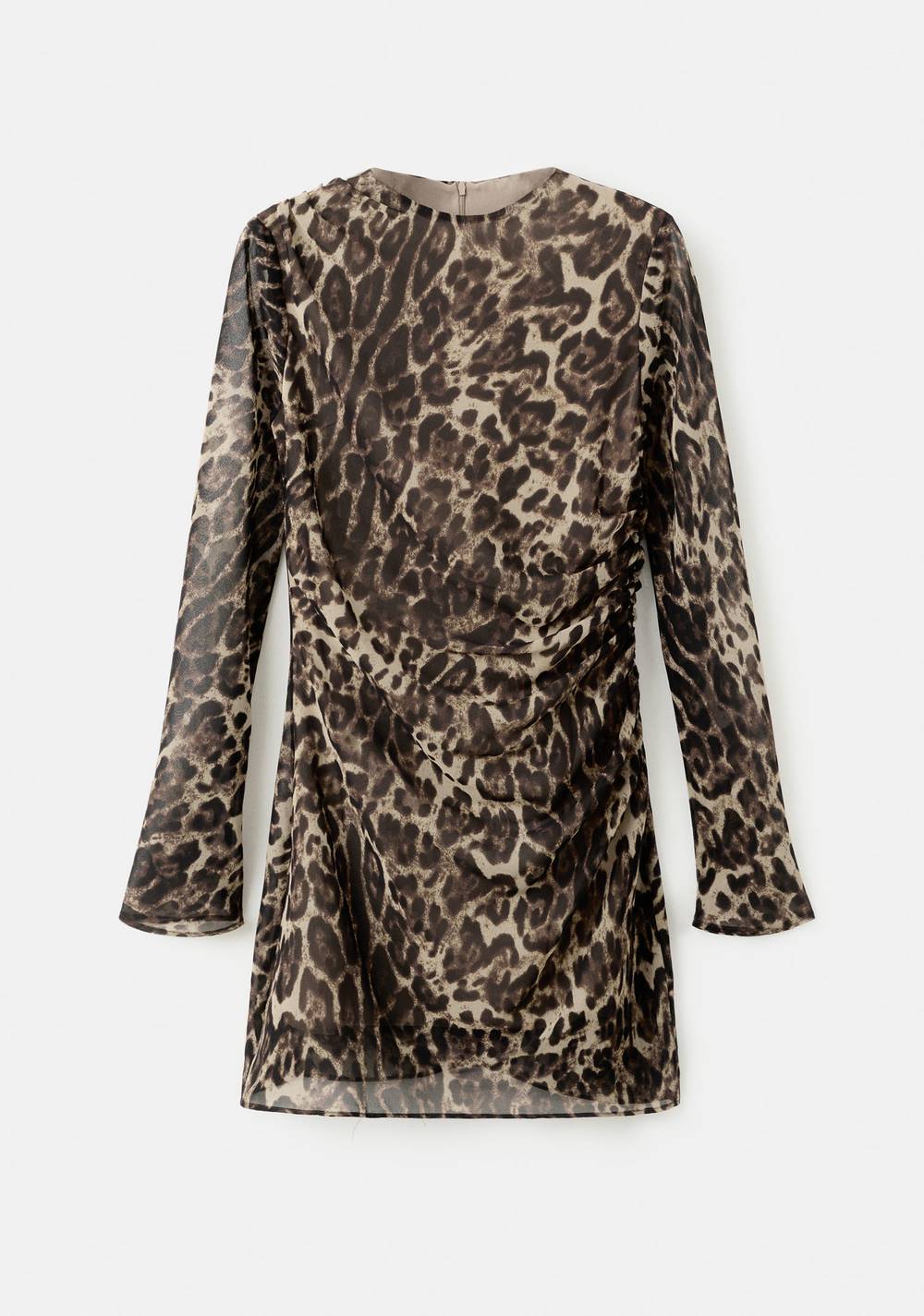 Vestido Leopardo Cintura Fruncida Mango 8