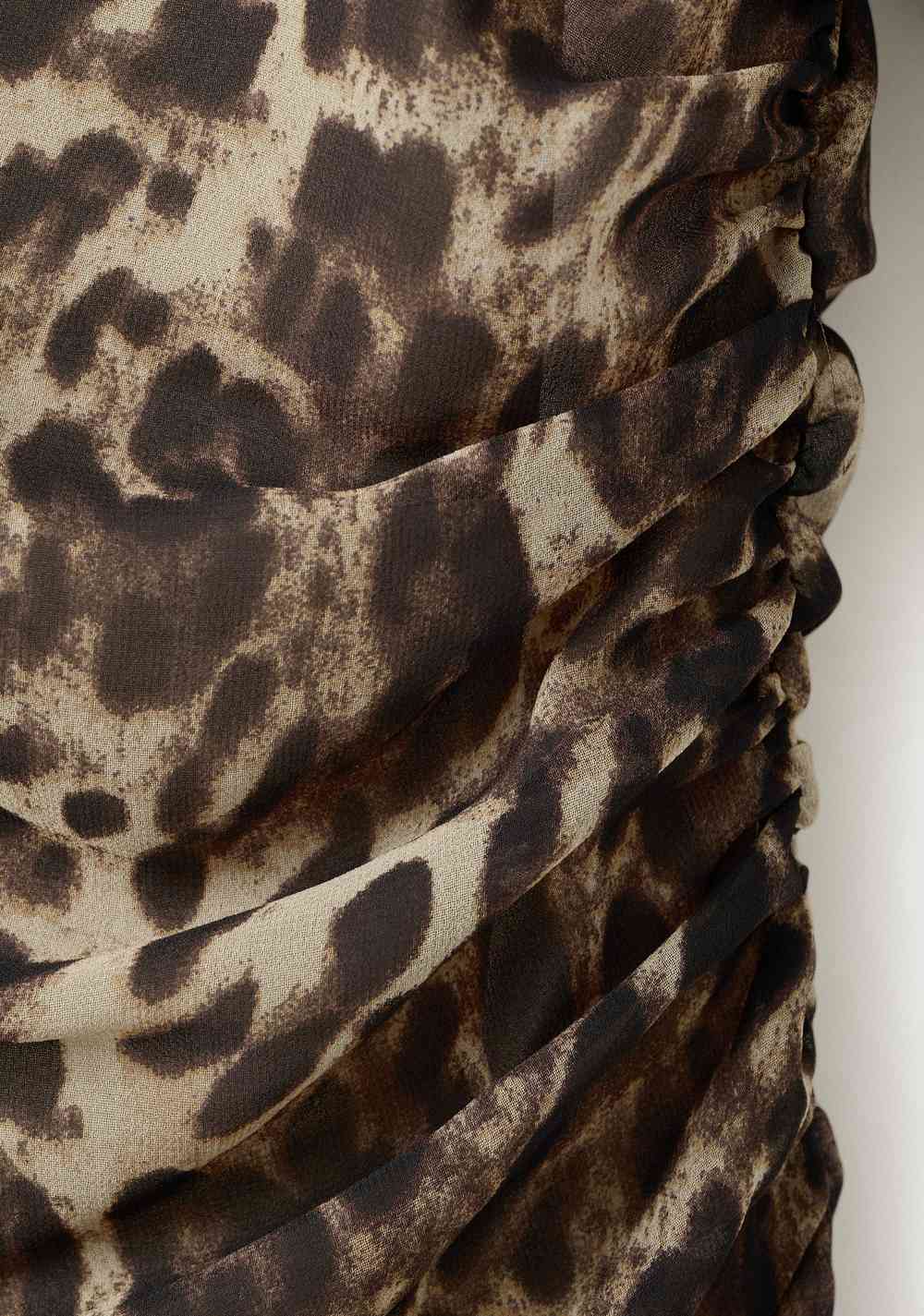 Vestido Leopardo Cintura Fruncida Mango 4