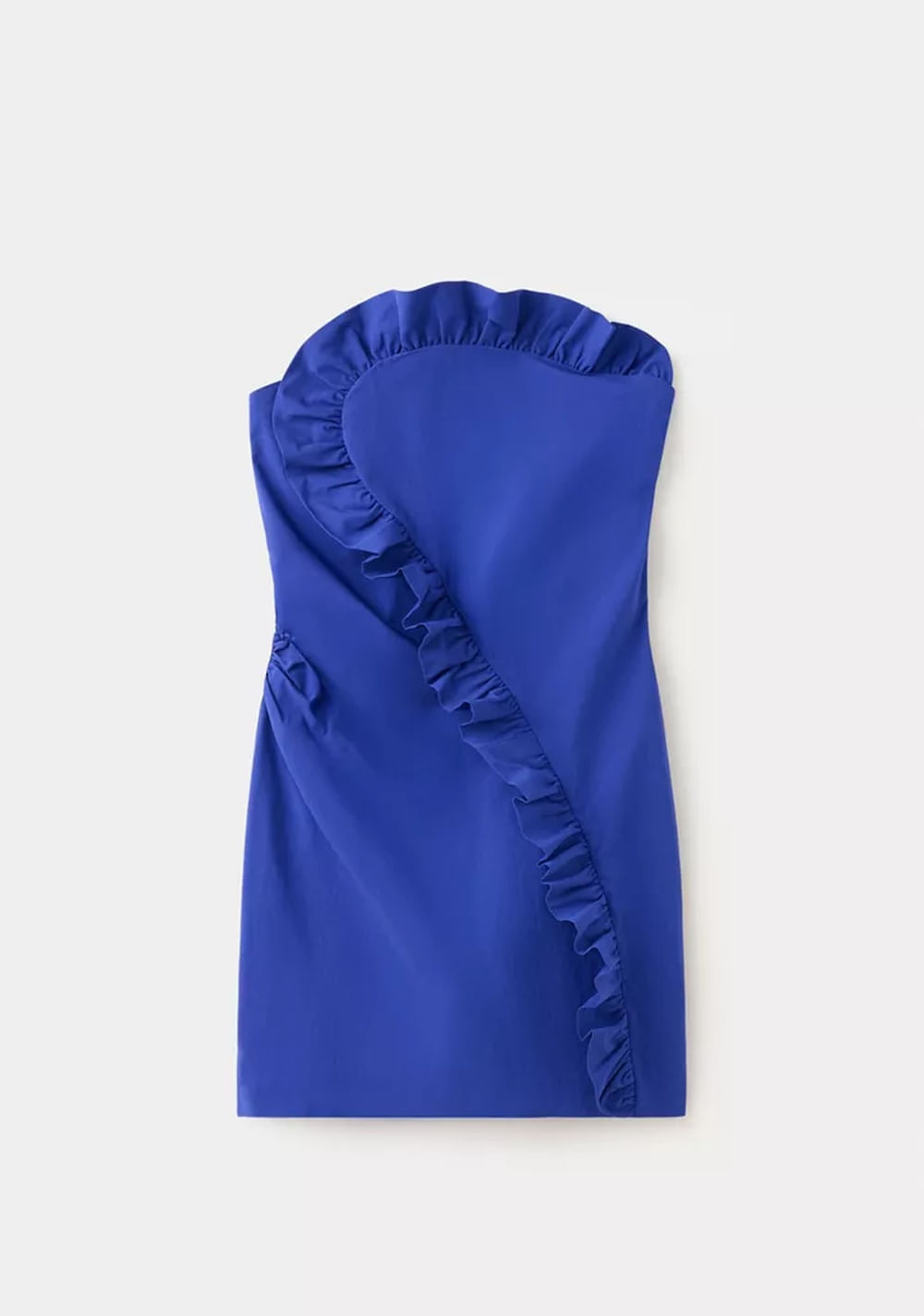 Vestido Palabra de Honor Detalle Asimétrico Volantes Mango 6
