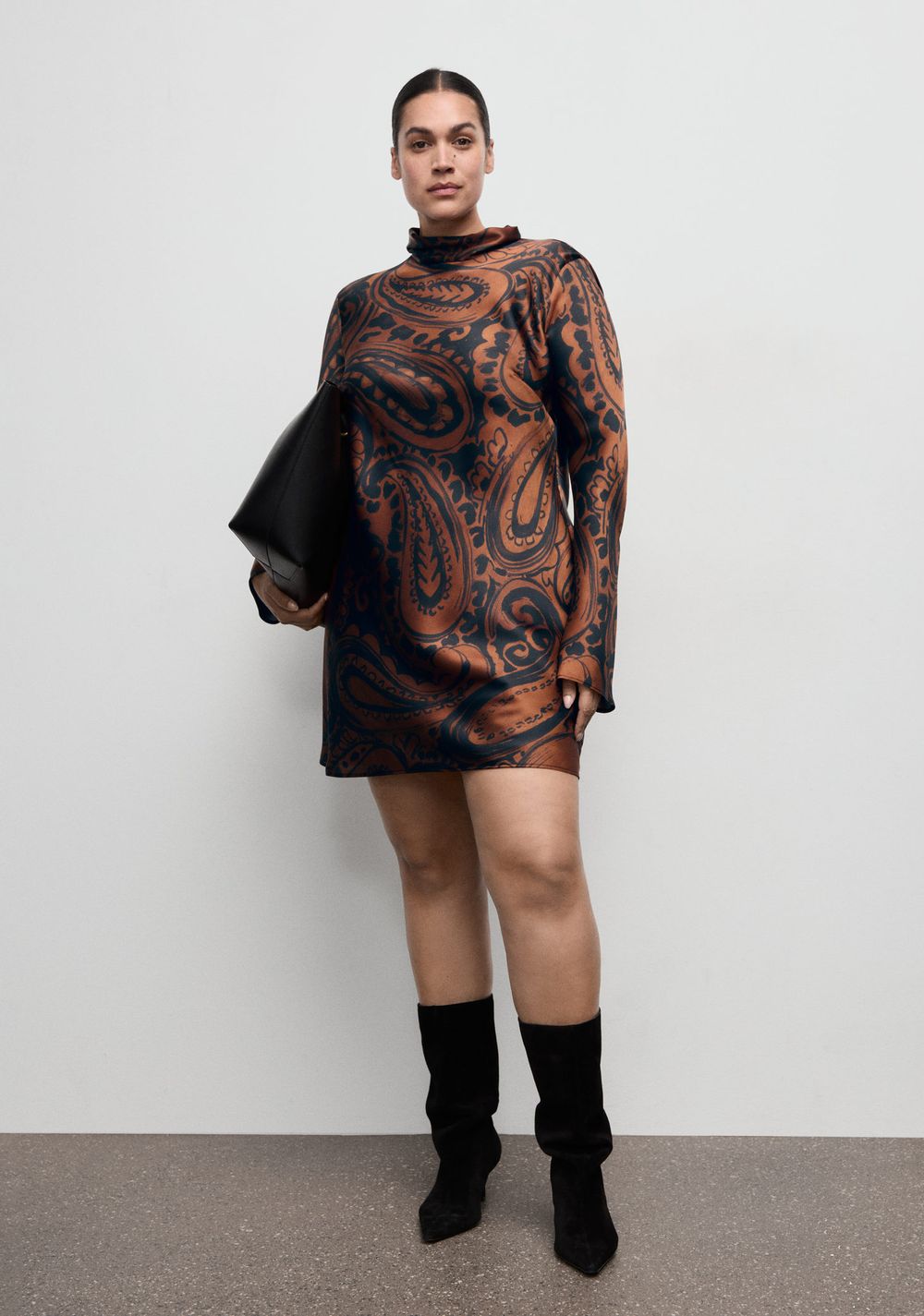 Vestido Satinado Estampado Paisley Mango 6