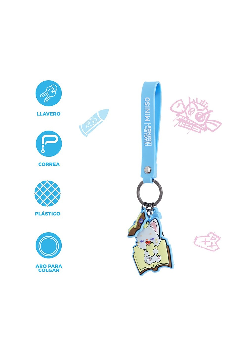 Accesorio para Celular Llavero Yuumi League Of Legends Miniso Unisex - Vista 3