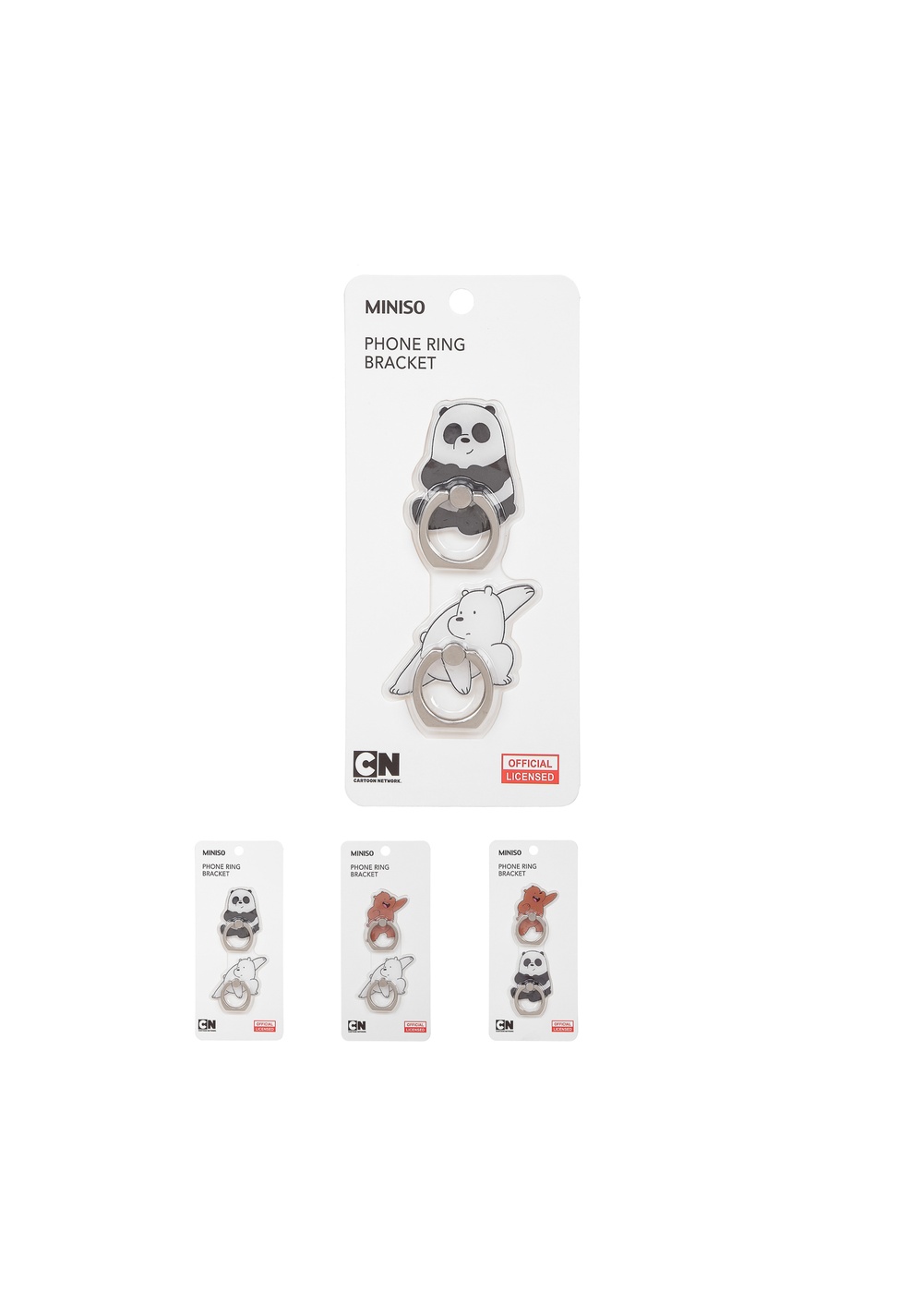 Au We Bare Bears Ring Bracket 2 Pack Miniso