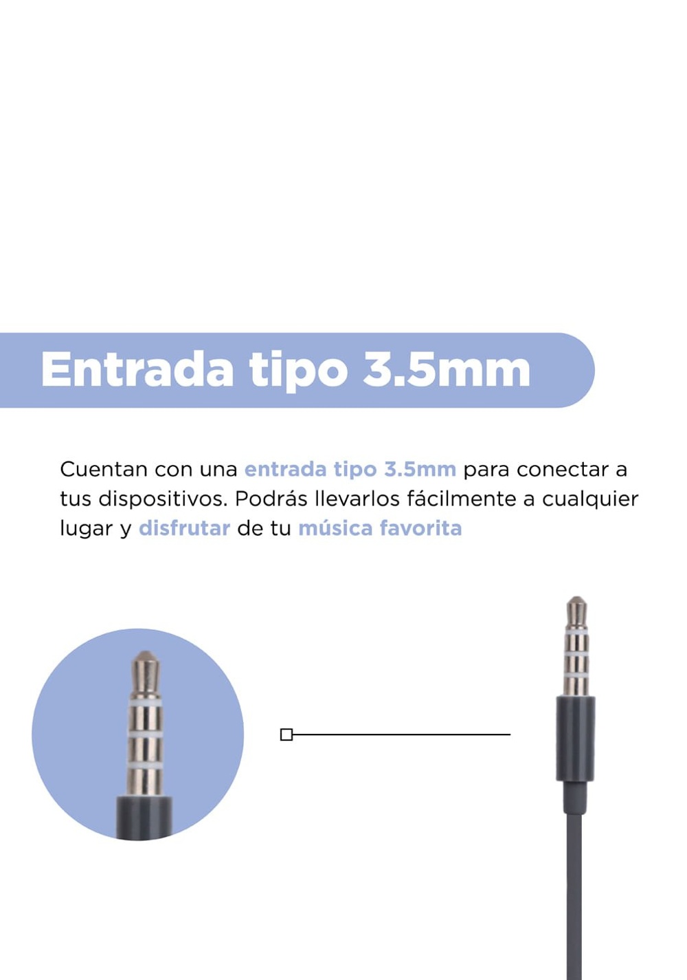 Audífonos de Cable Gris 120 Cm Manos Libres Miniso Unisex - Vista 6