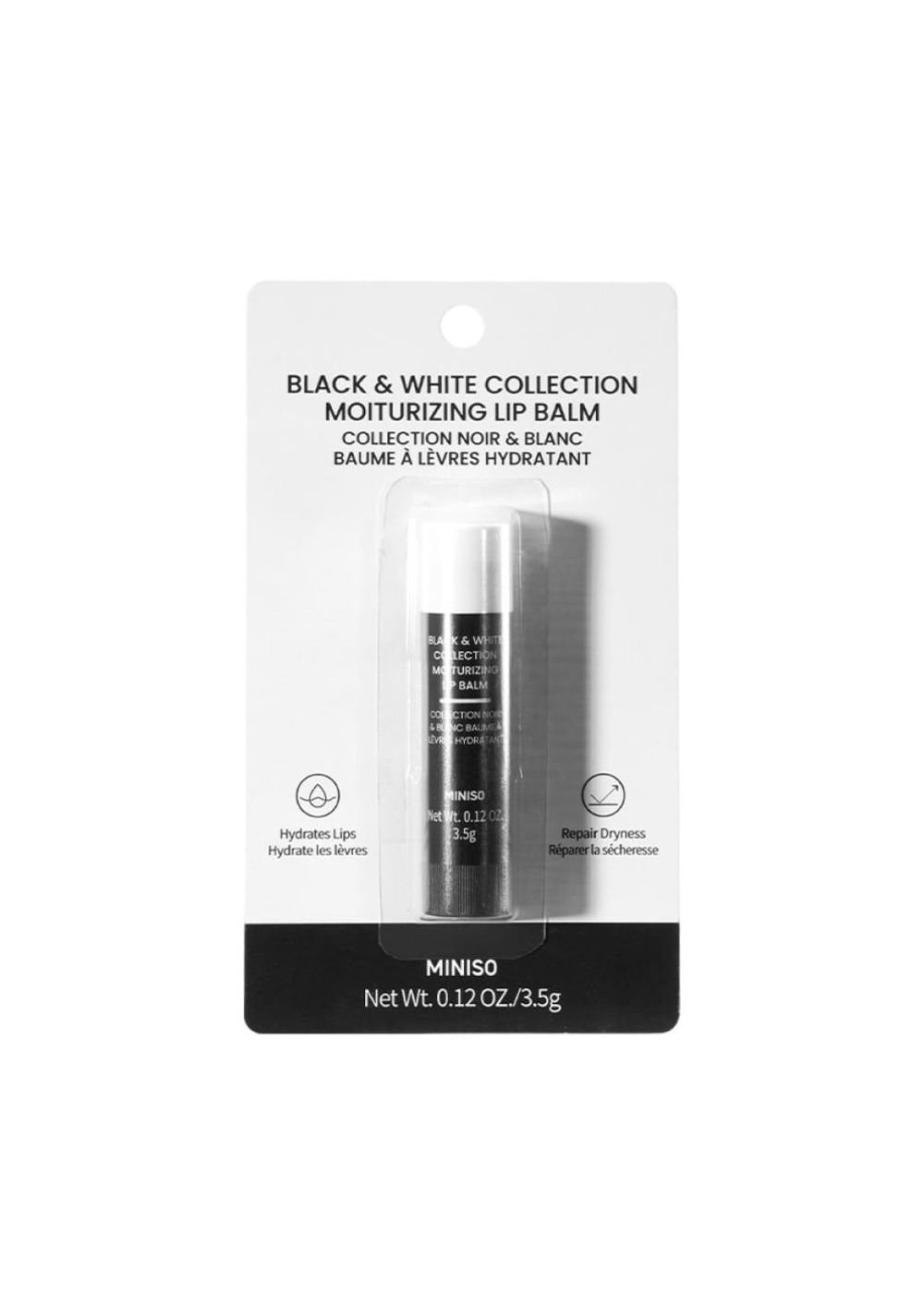 Bálsamo Labial Hidratante 3. 5 G Black & White Miniso