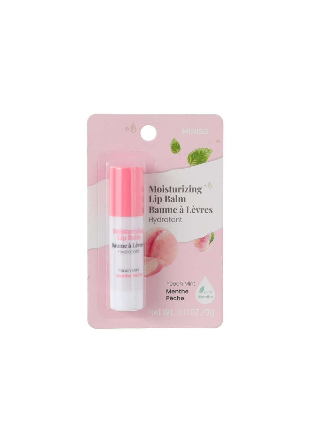 Bálsamo Labial Hidratante Melocotón y Menta Miniso