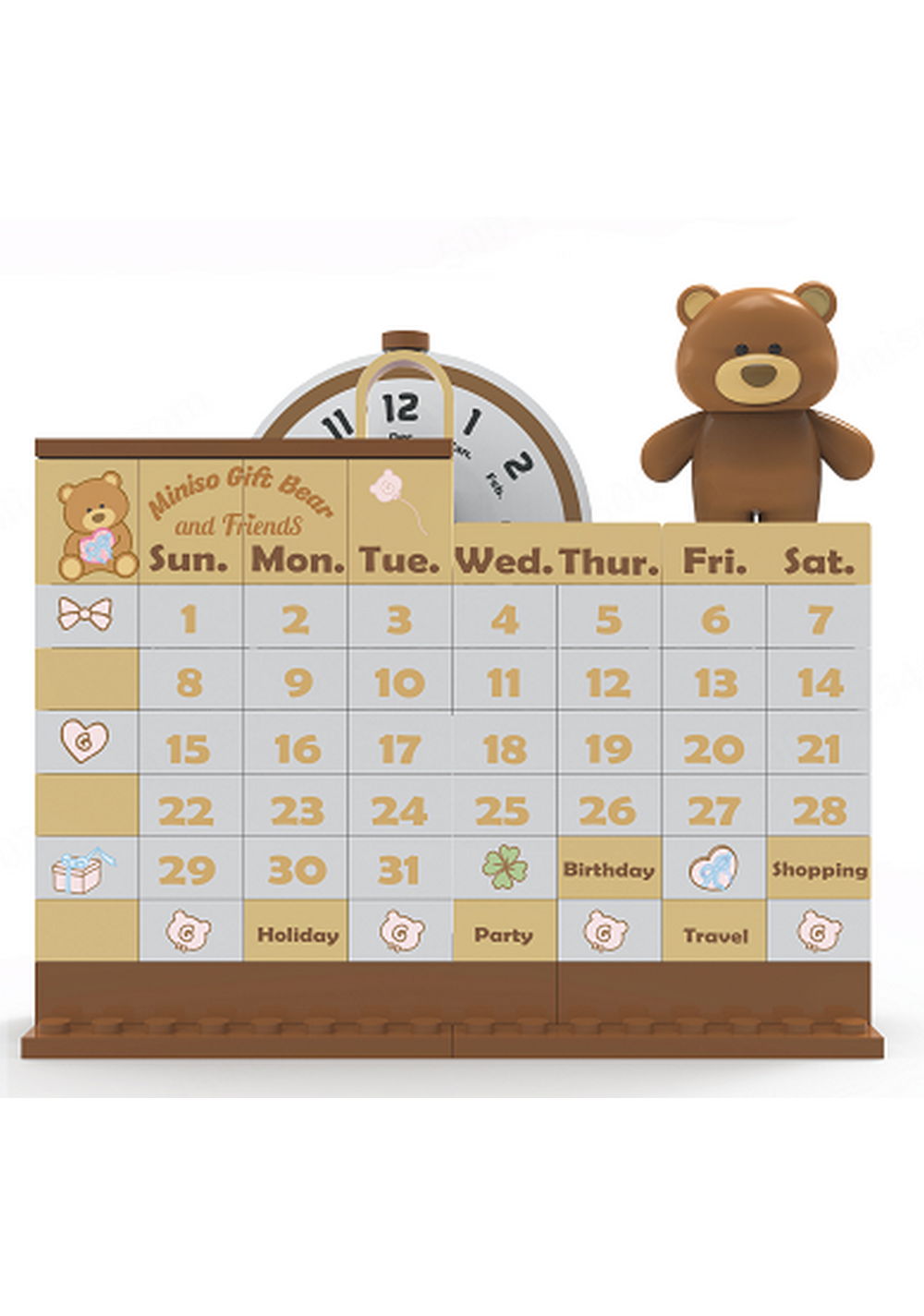 Bloques de Construcción Calendario Gift Bear Miniso