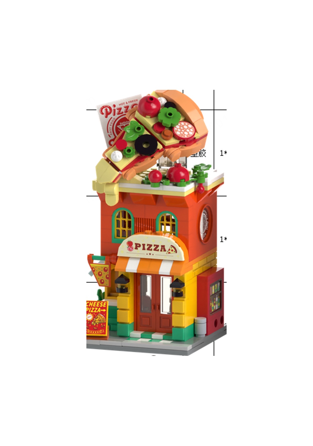 Bloques de Construcción de Pizzería Retro K28036 Miniso