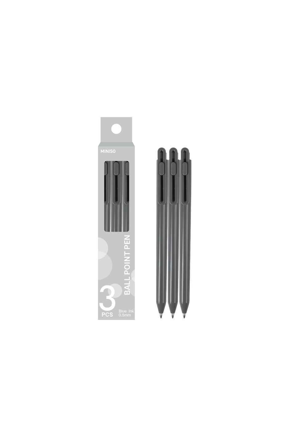 Bolígrafo Retráctil de 07 Mm 3 Unidades Miniso