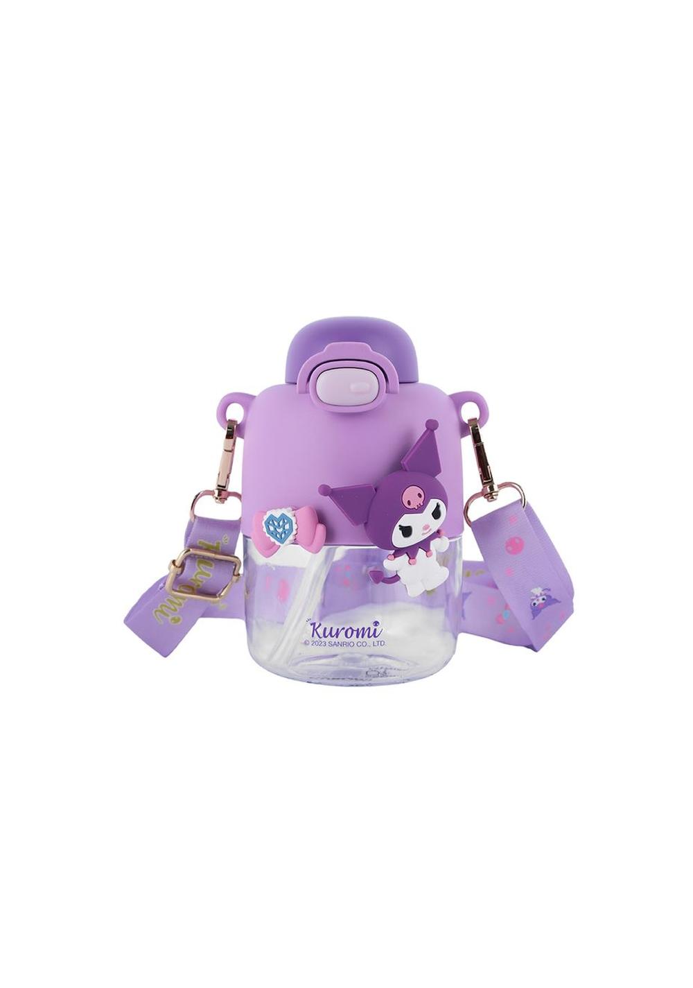 Botella con Correa Colección Kuromi Sanrio 550 Ml Miniso