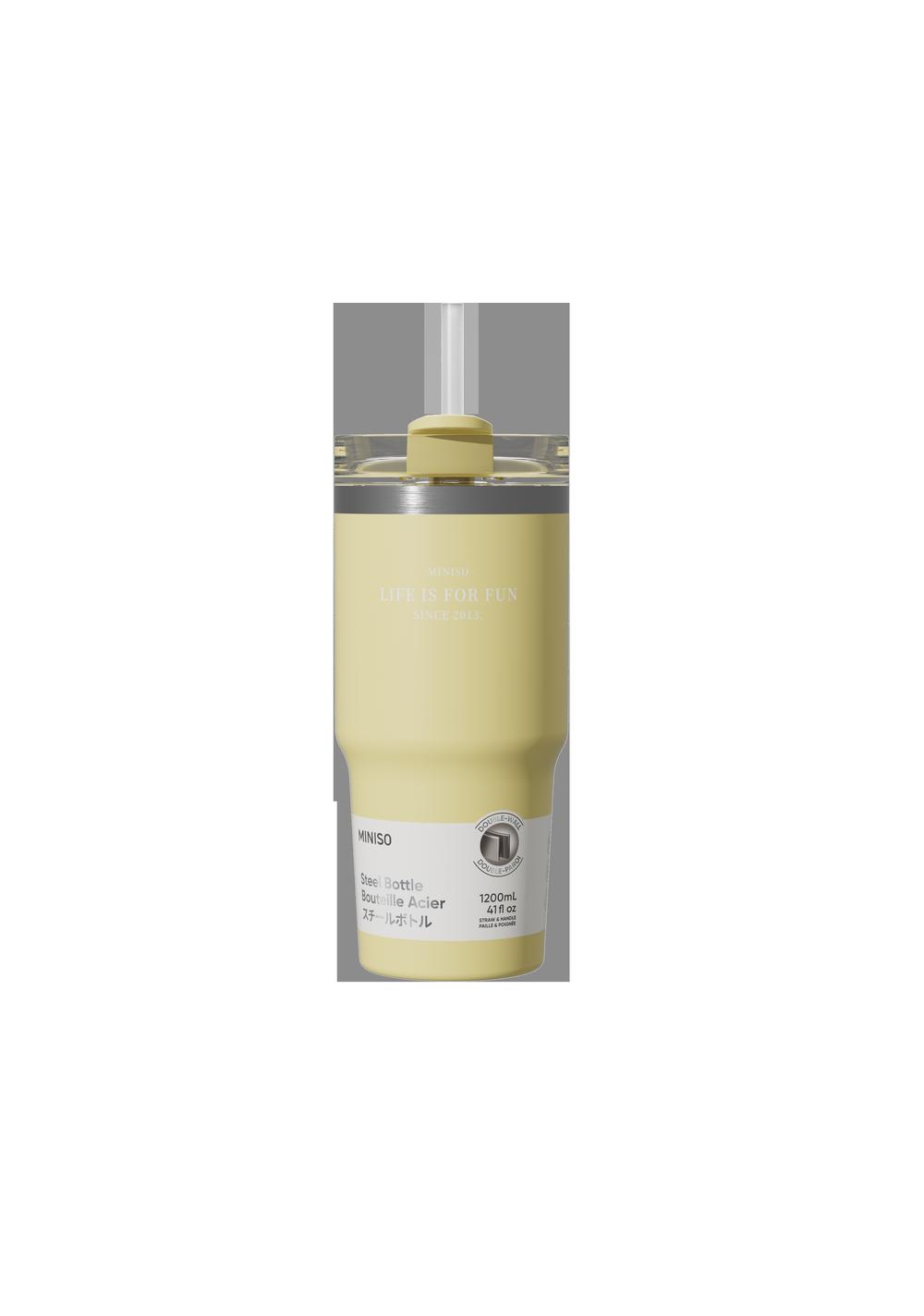 Botella de Doble Capa 490 Ml Amarilla Dopamine Color Miniso