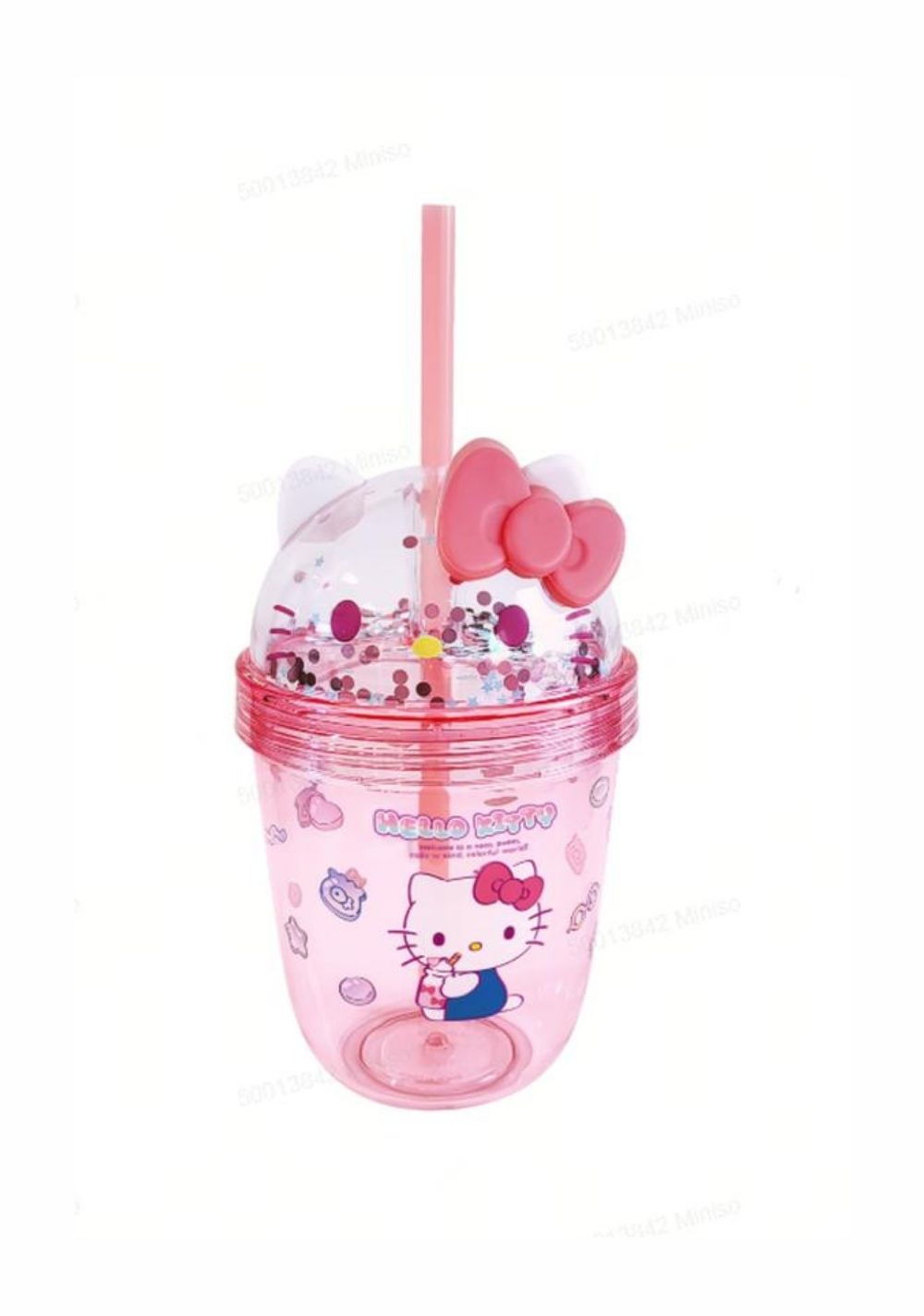 Botella con Pitillo Hello Kitty 435 Ml Miniso