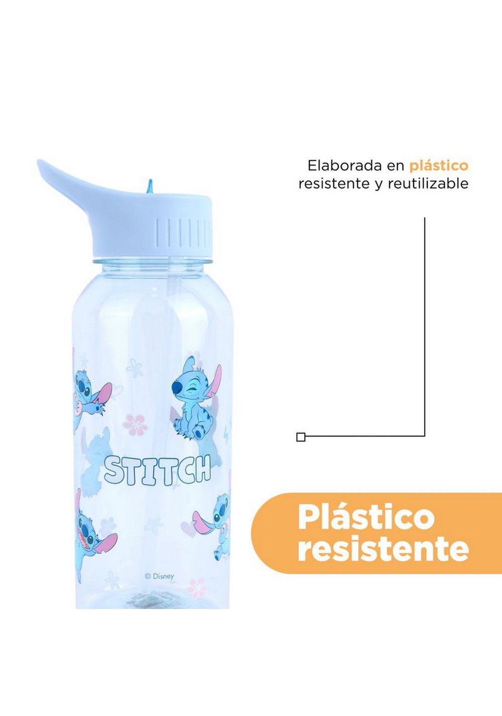 Botella con Pitillo Stitch Disney 1000 Ml Miniso Unisex - Vista 6