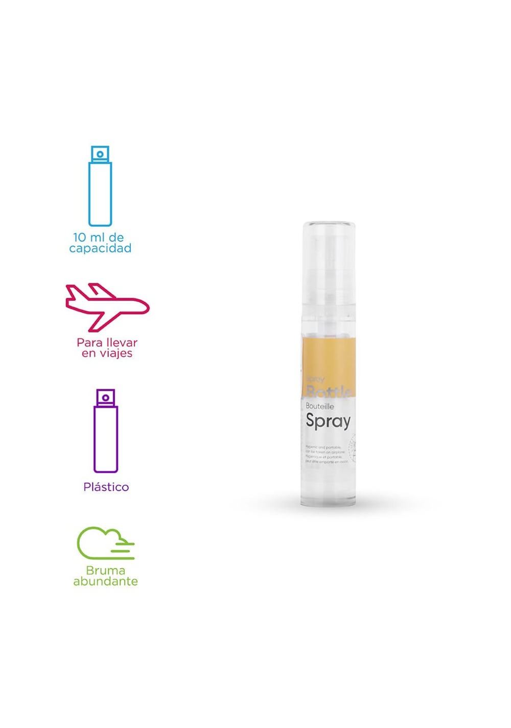 Botella de Viaje con Atomizador Plástico 10 Ml Miniso Unisex - Vista 3