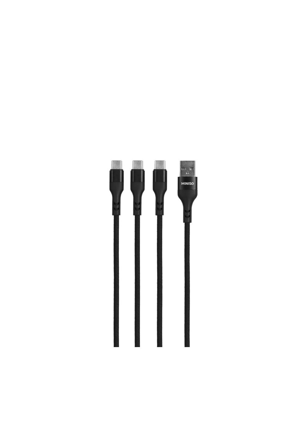 Cable de Carga Rápida 3 en 1 de Nailon Reforzado 120 Cm 15w Miniso