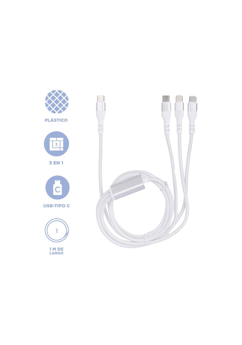 Cable de Carga Rápida y Datos 3 en 1 Miniso Unisex - Vista 3