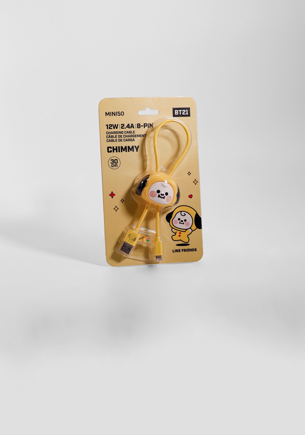 Cable de Carga de Silicona de 8 Pines Chimmy Bt21 Baby Miniso