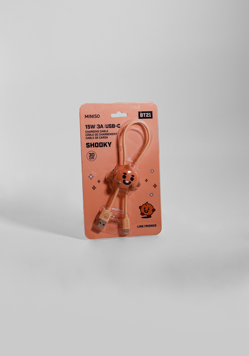 Cable de Carga Usb de Silicona Shooky Bt21 Baby Miniso