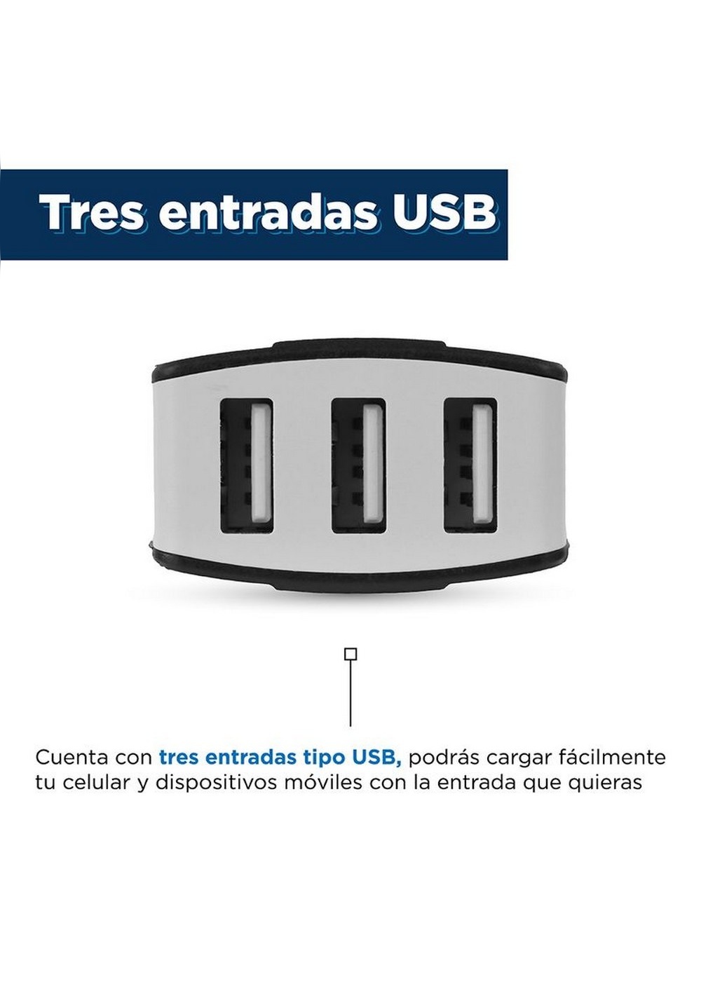 Cargador de Carro Usb de 3 Puertos Miniso Unisex - Vista 4