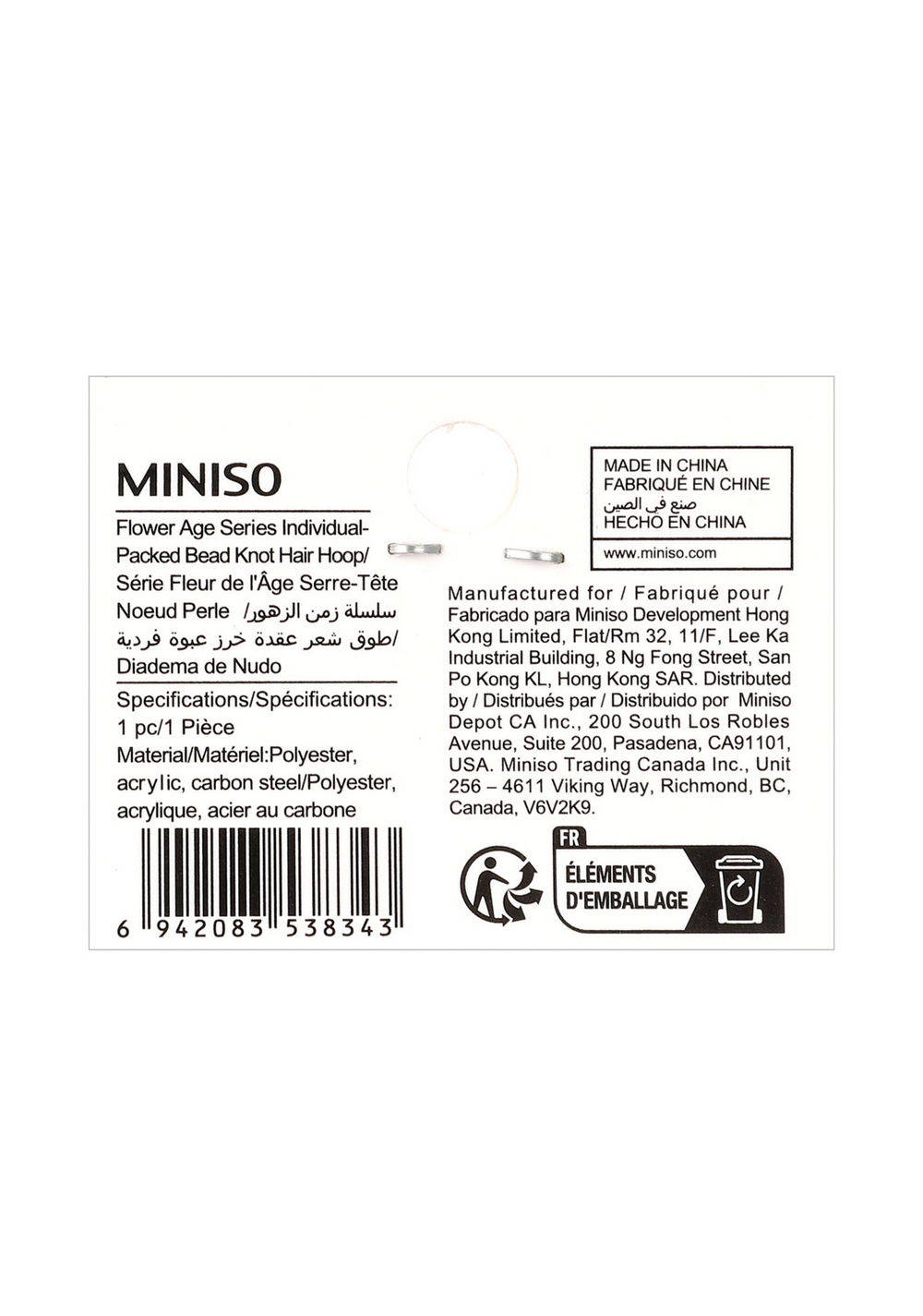 Cintillo con Nudo de Cuentas Miniso para Mujer - Vista 4