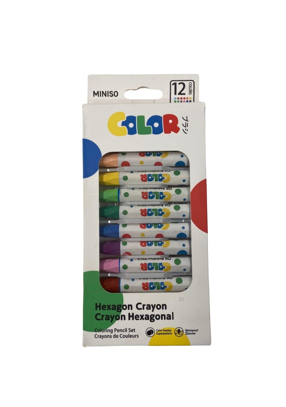 Creyon de Lunares Hexagonal Pastel al Óleo 12 Colores Miniso