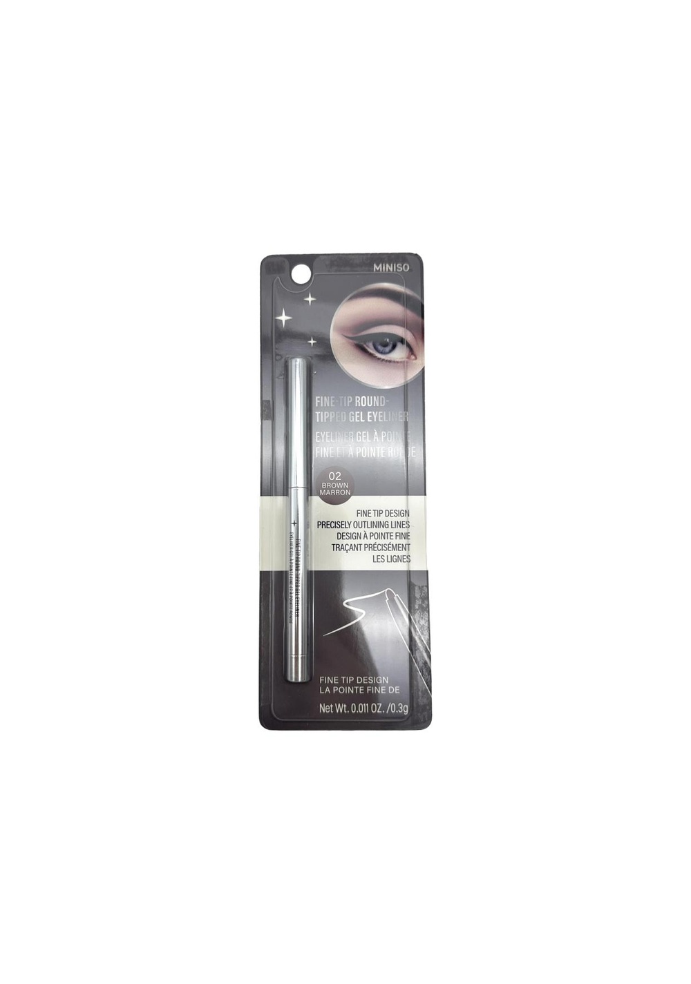 Delineador de Ojos en Gel de Punta Fina Tono 02 Miniso