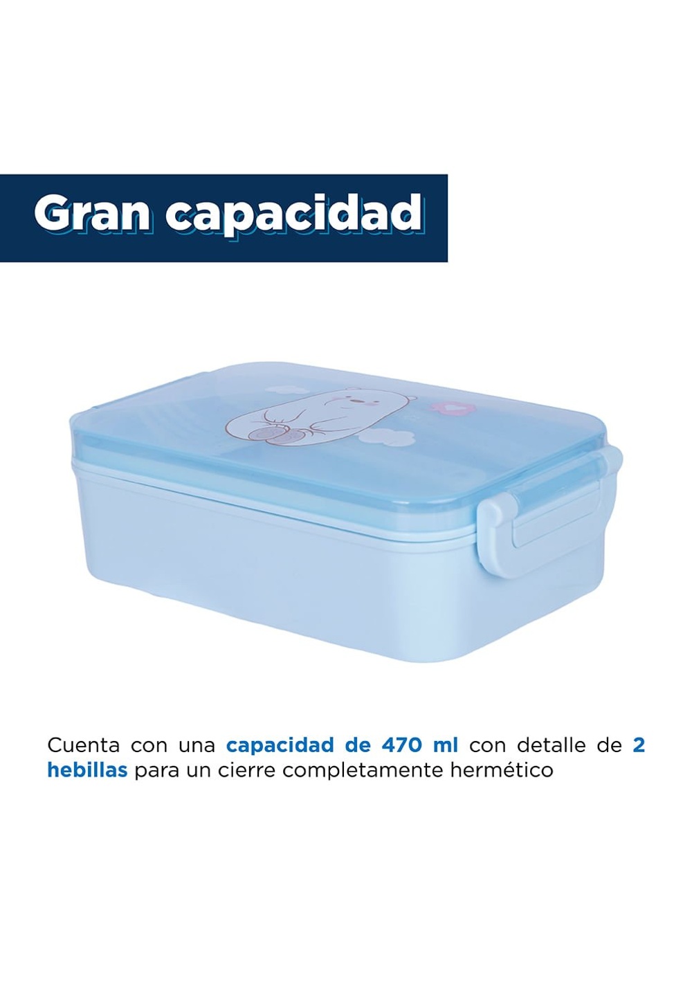 Envase de Alimentos 470 Ml Colección We Bare Bears Miniso Unisex - Vista 4
