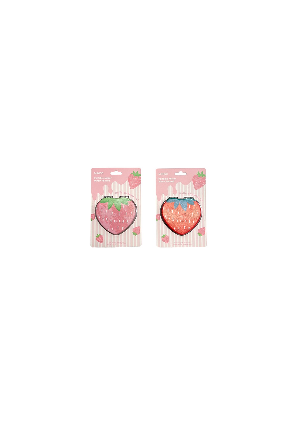 Espejo Portátil Fresas Corazón Miniso