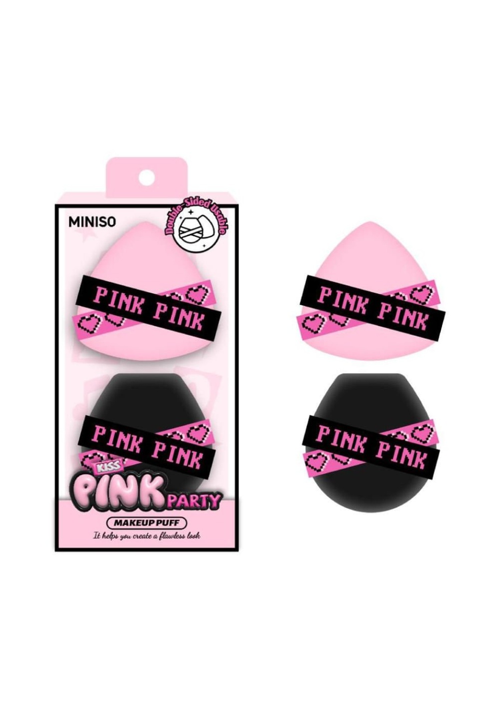 Espumas de Doble Cara Pink Party 2 Piezas Miniso