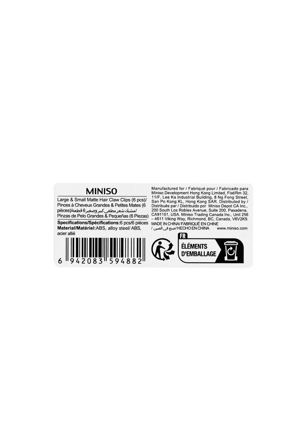 Gancho para el Cabello Miniso para Mujer - Vista 6
