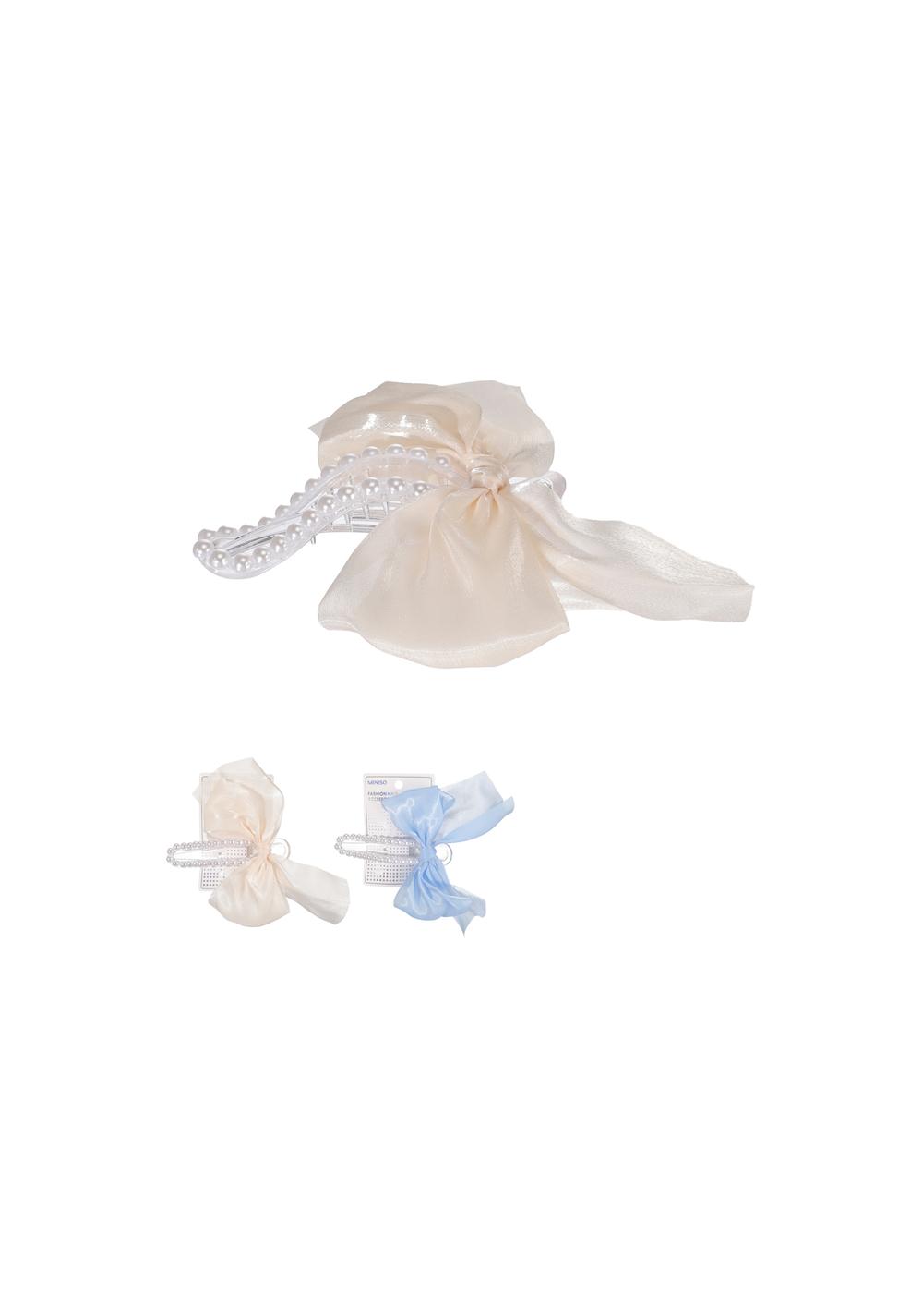 Gancho para el Cabello Perla con Lazo de Satén Miniso