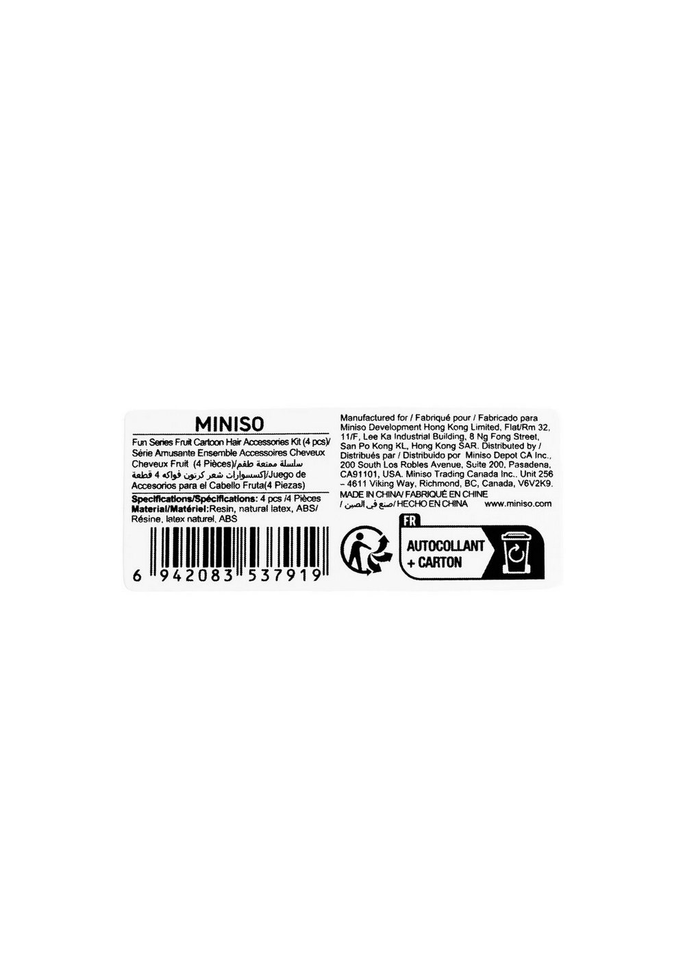 Kit de Accesorios para Cabello Fun Series Miniso para Niñas - Vista 9