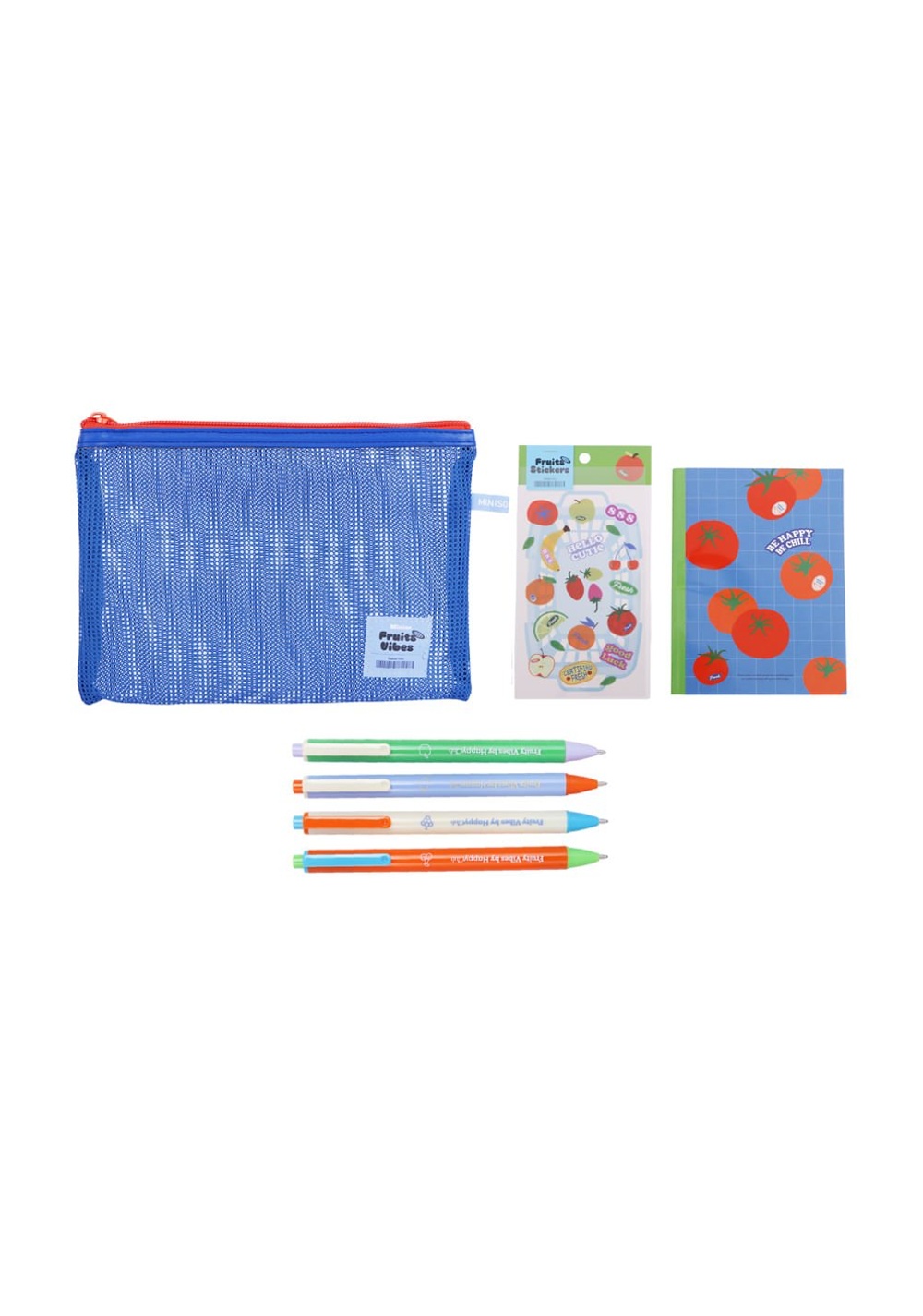 Kit Cartuchera con Bolígrafos y Libreta 7 Piezas Miniso