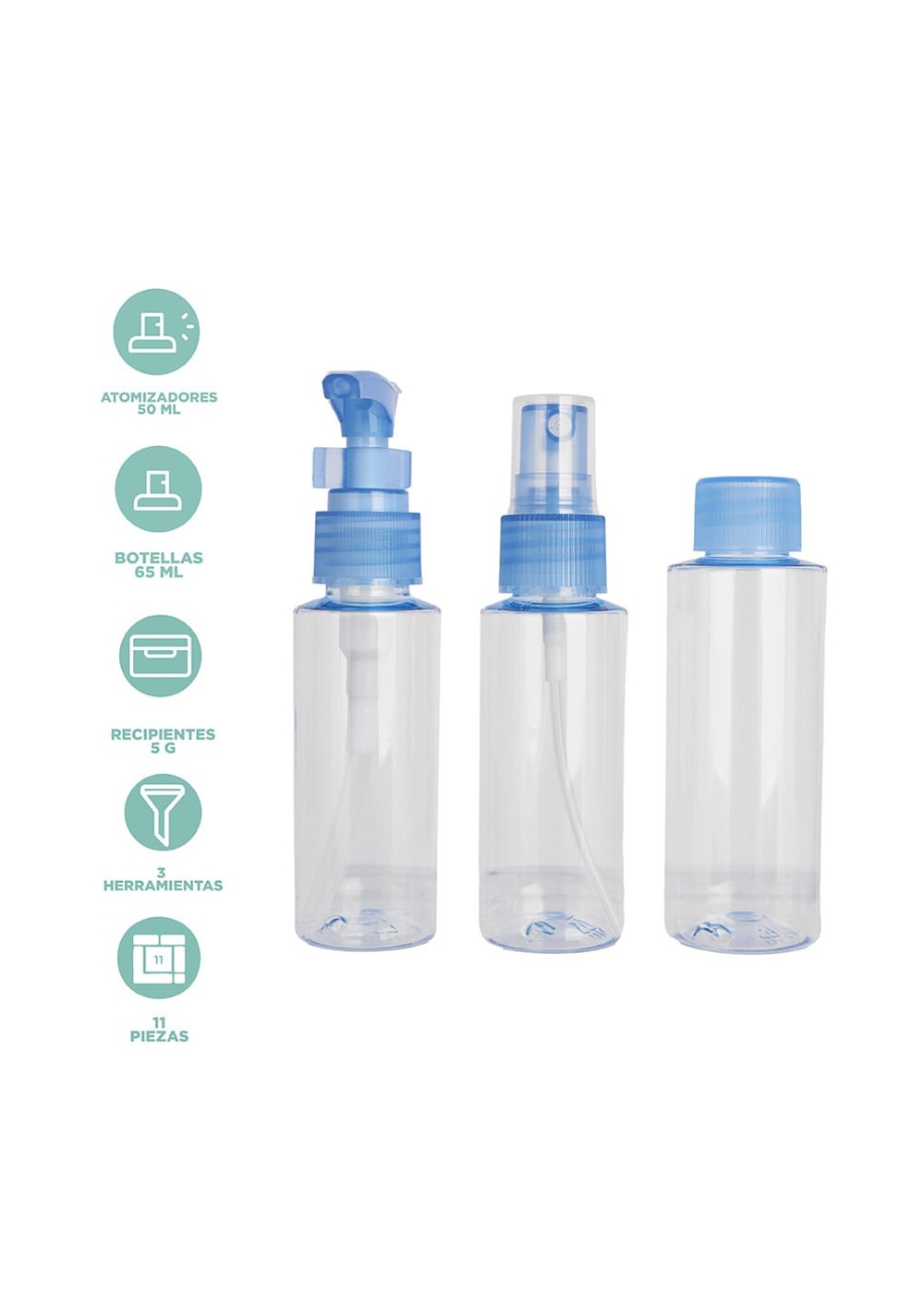 Kit Envases de Viaje con Cepillo 8 Piezas Miniso Unisex - Vista 4