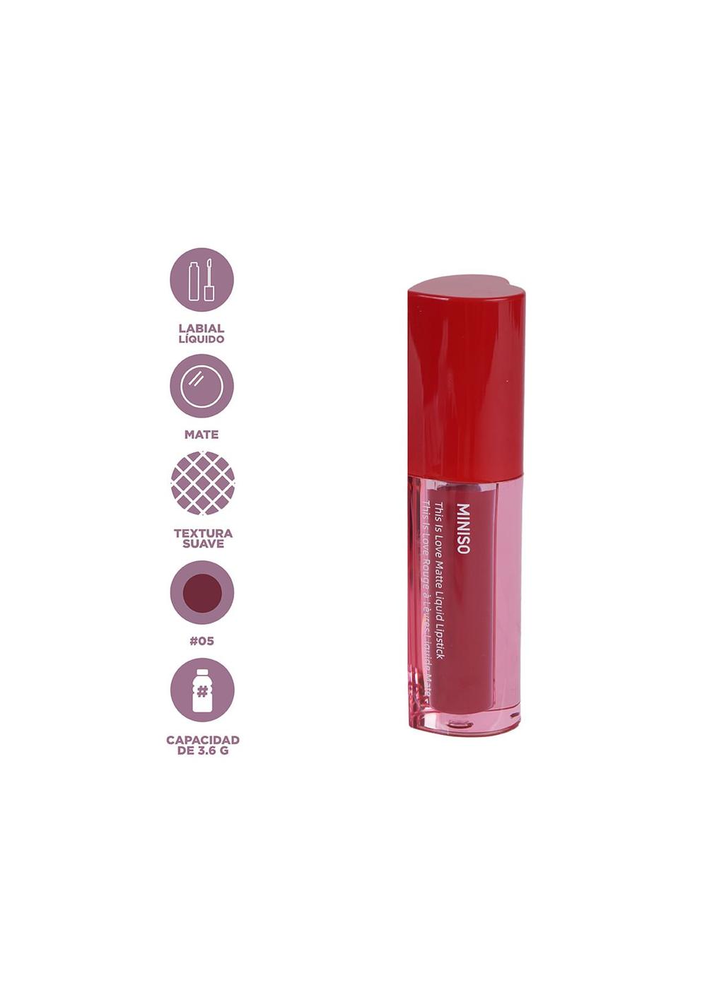 Labial Líquido Mate This Is Love 05 Miniso para Mujer - Vista 3
