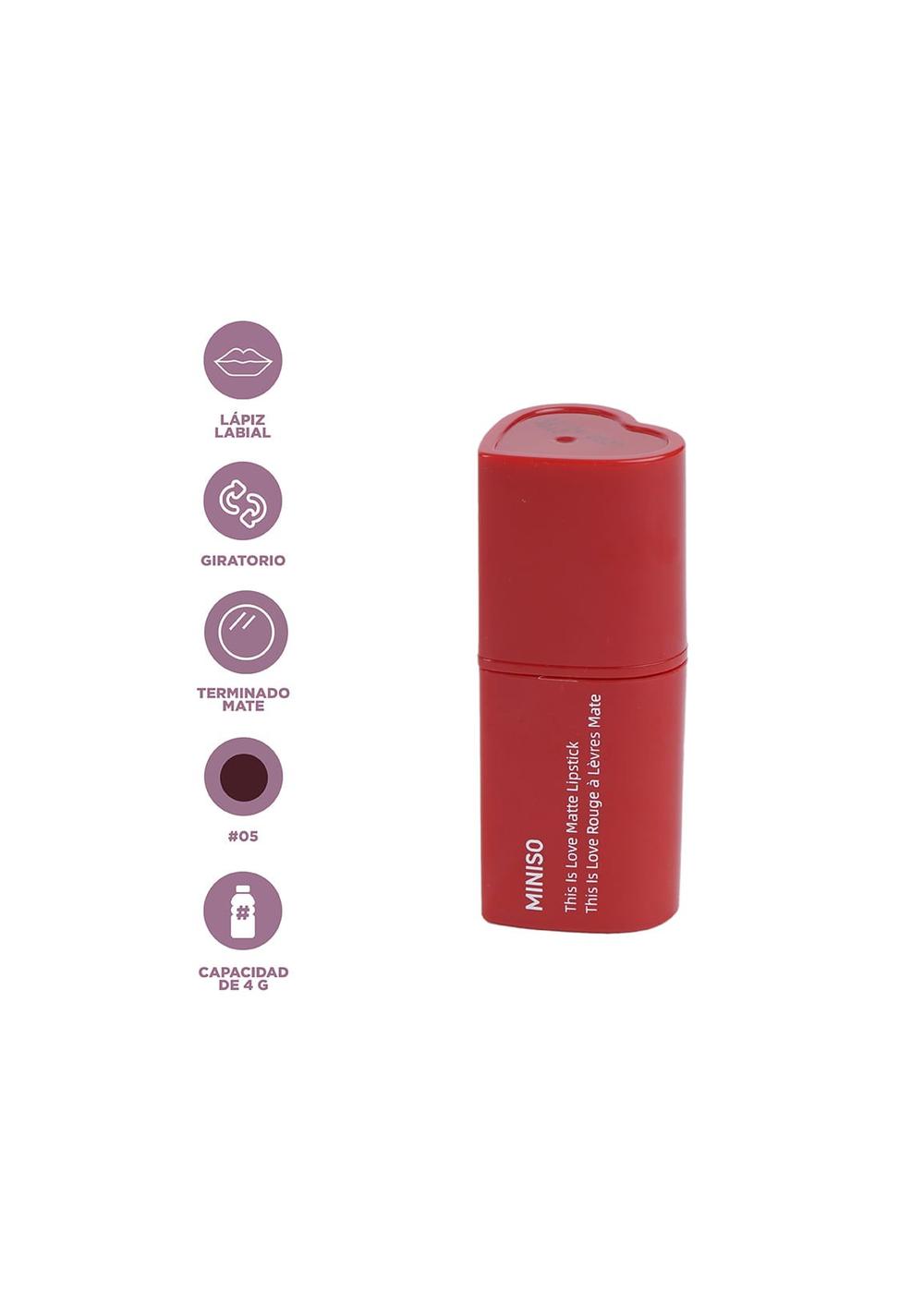 Labial Mate This Is Love Tono 05 Miniso Unisex - Vista 3