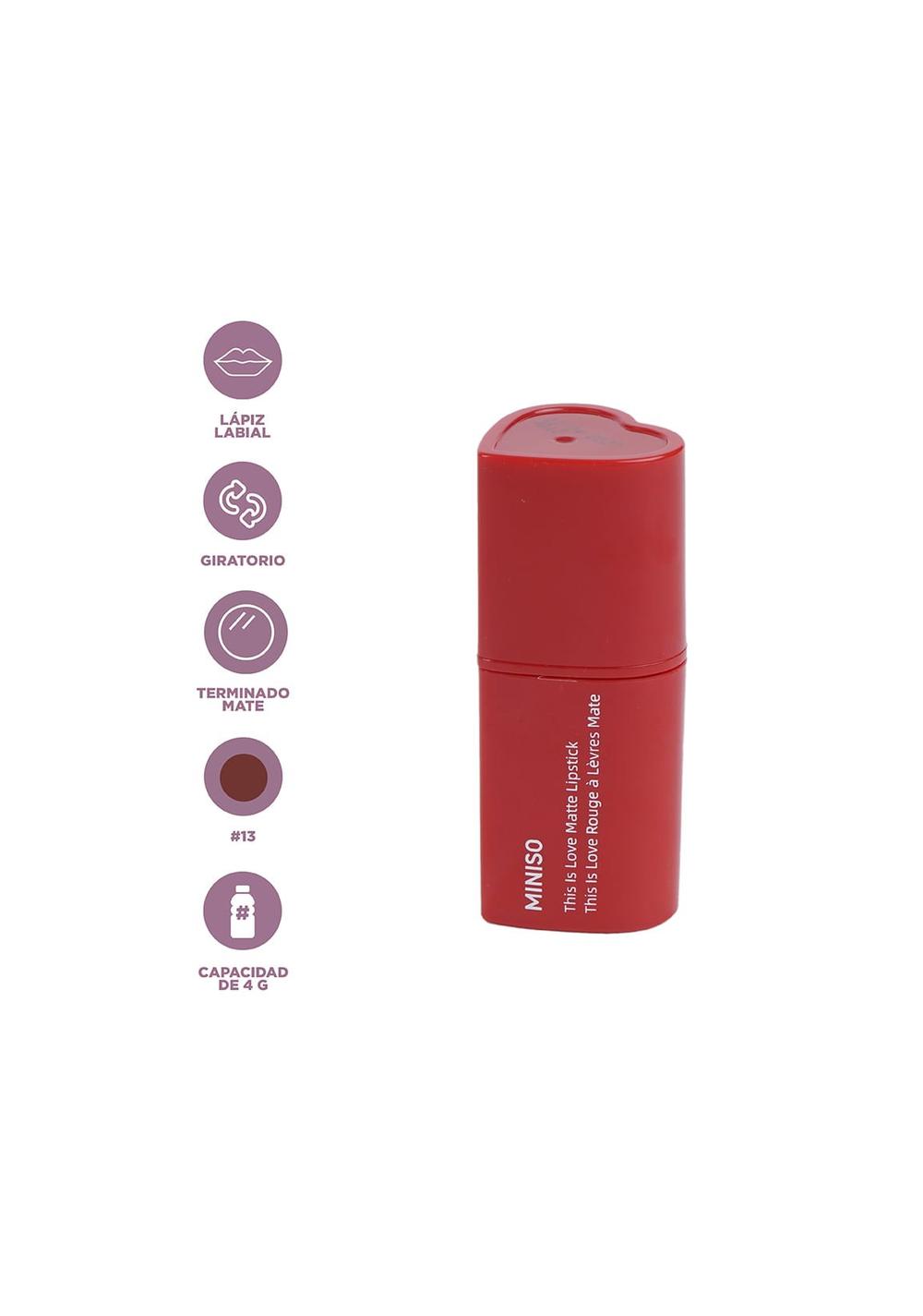 Labial Mate This Is Love Tono 13 Miniso Unisex - Vista 3