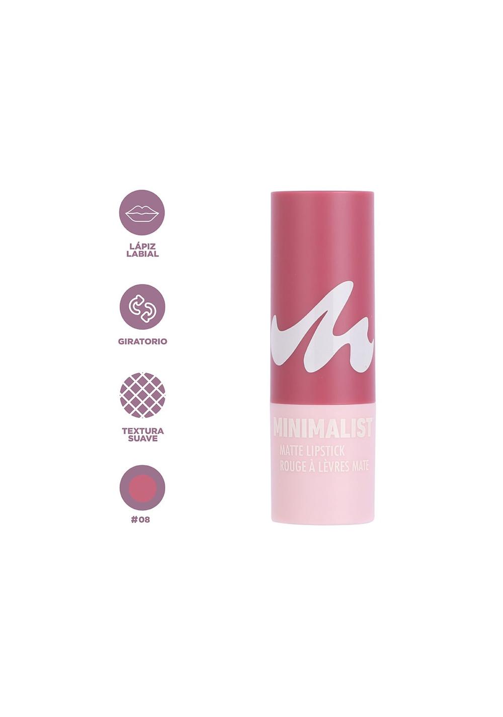 Labial Matte Tono 08 Colección Minimalist Miniso para Mujer - Vista 4
