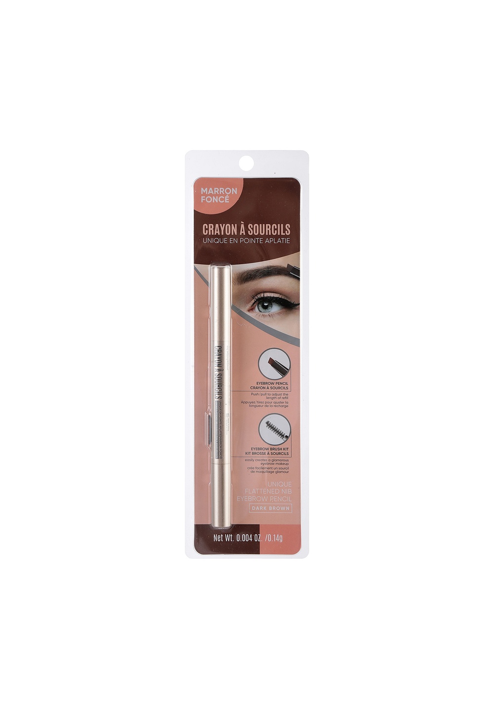 Lápiz Delineador para Cejas con Cepillo Café Oscuro Miniso Unisex - Vista 6
