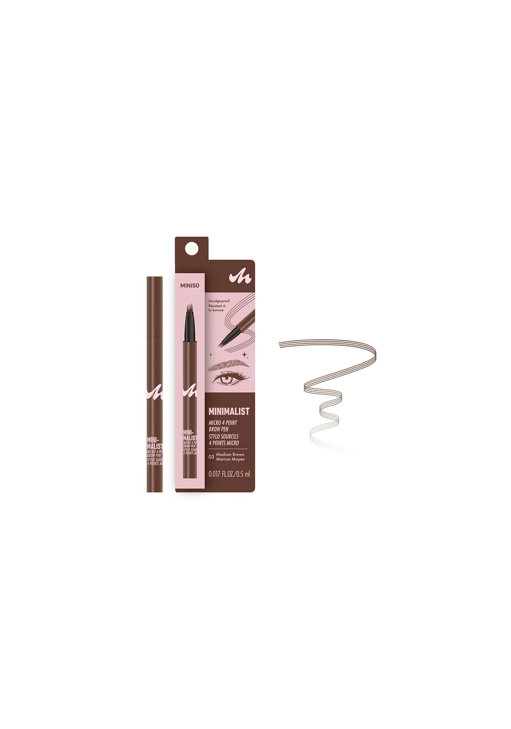Lápiz Delineador para Cejas Medium Brown Miniso
