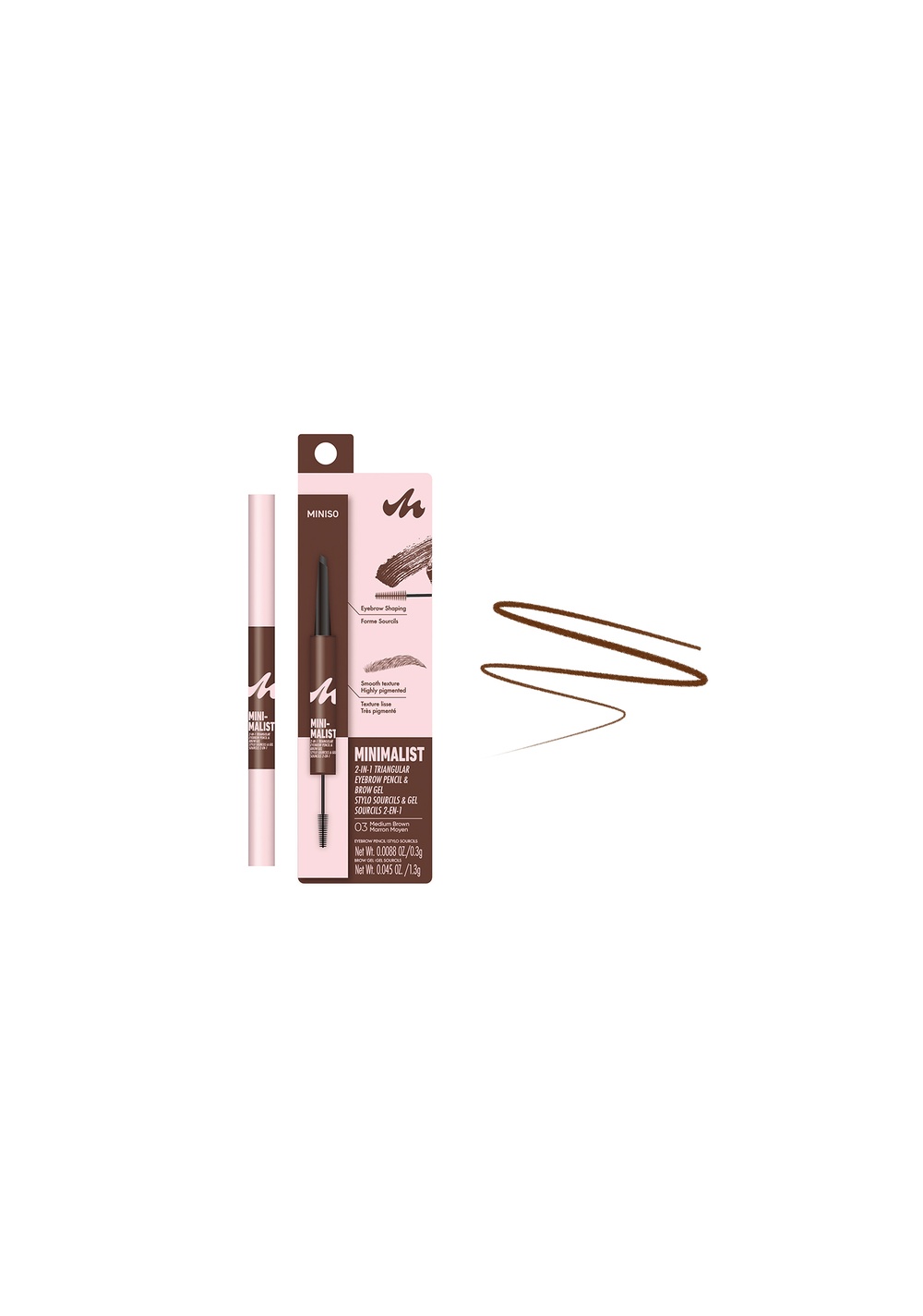 Lápiz Delineador y Gel para Cejas Medium Brown Miniso