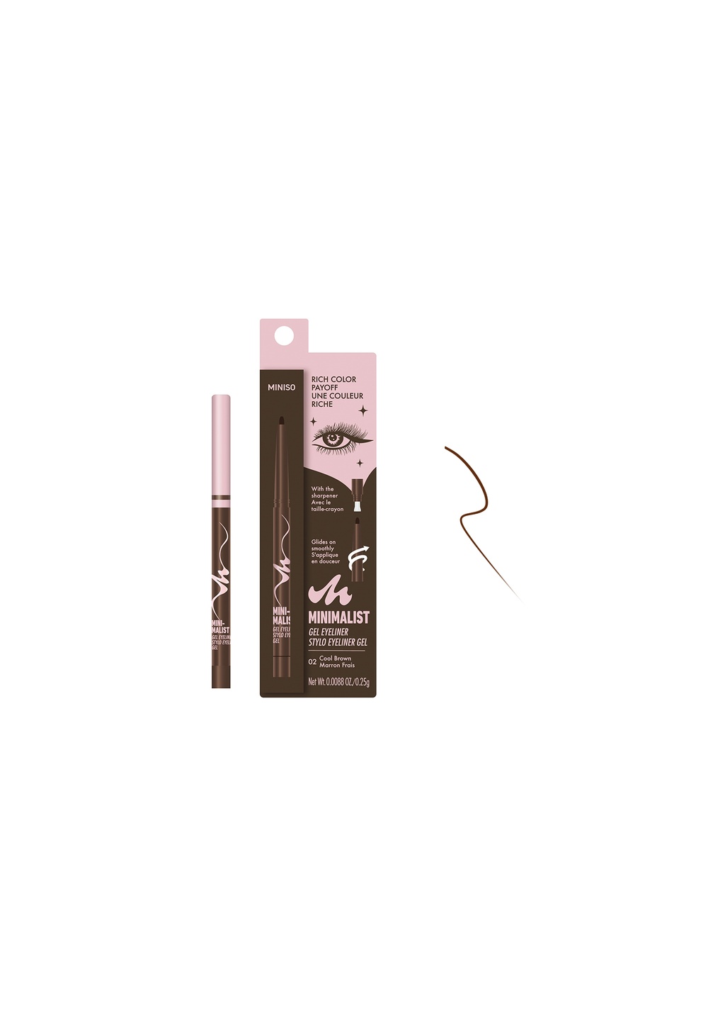 Lápiz Delineador en Gel para Ojos Cool Brown Miniso