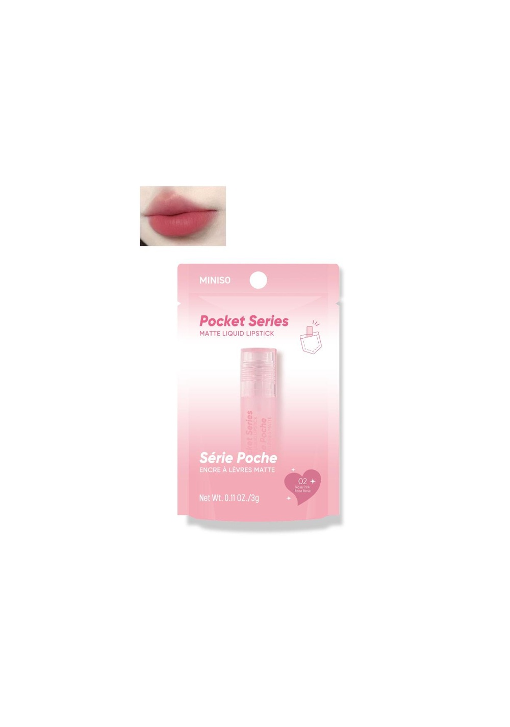 Lápiz Labial Líquido Mate Pocket 02 Colección Miniso