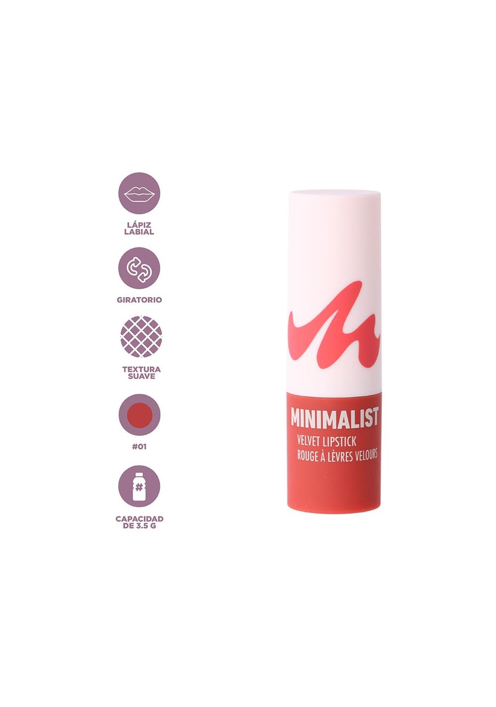 Lápiz Labial Velvet 01 Minimalist Miniso para Mujer - Vista 4
