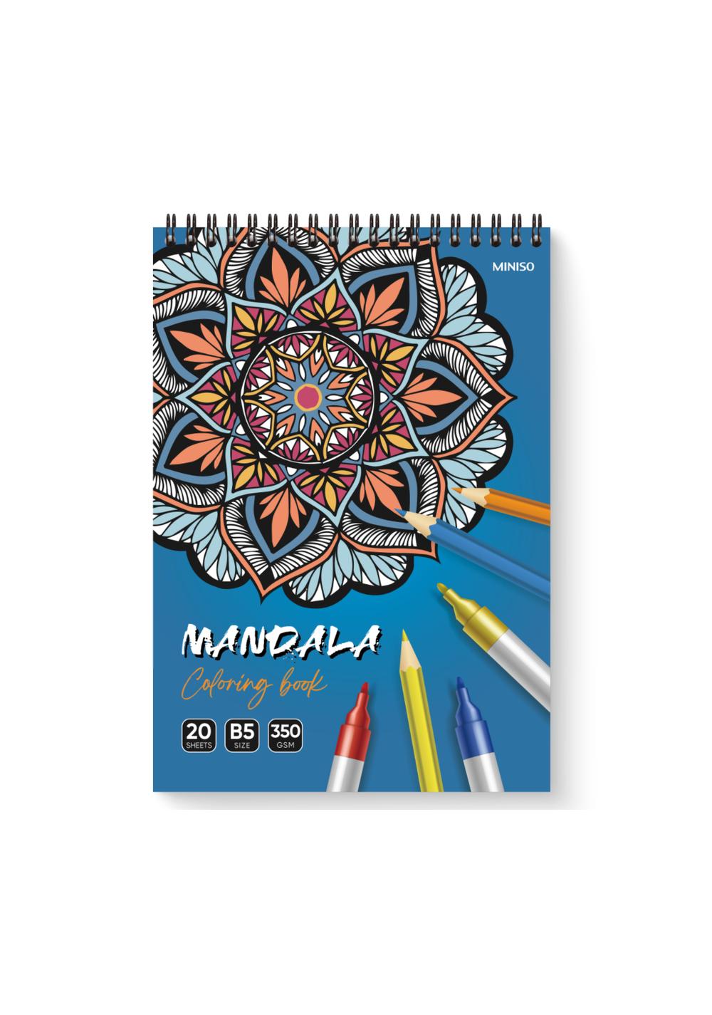 Libro Encuadernado para Colorear Mandala B5 20 Hojas Miniso