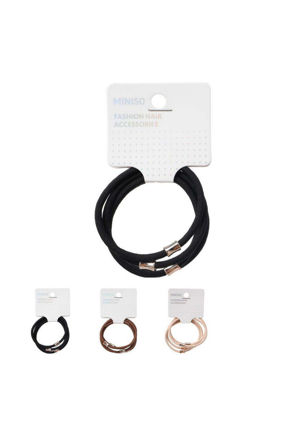 Ligas para el Cabello 4 Paquetes Básicos Miniso