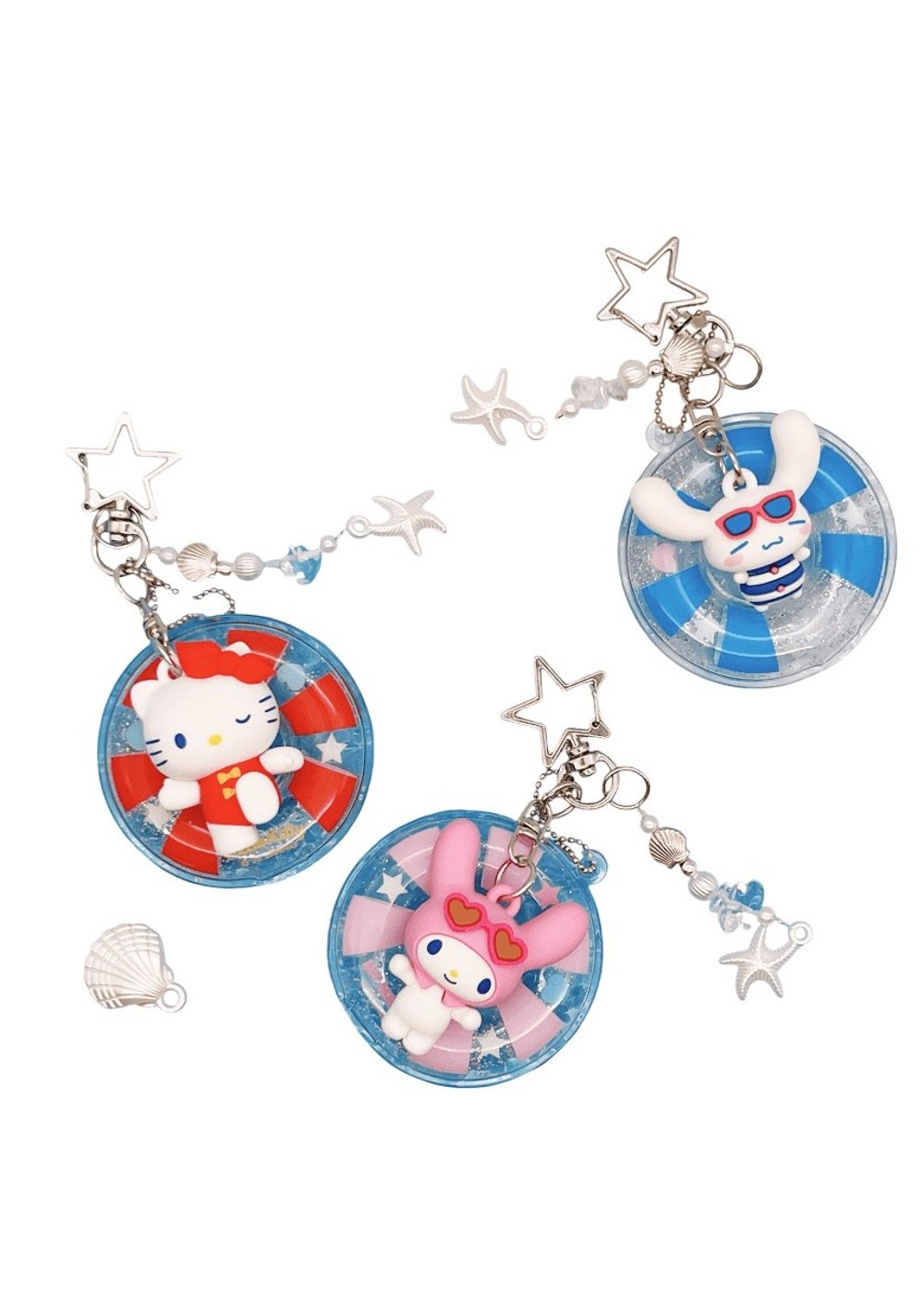 Llavero 3d de Verano Hello Kitty y Sus Amigos Miniso